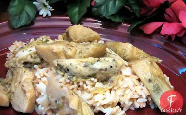 Poulet et Artichauts à la Grecque