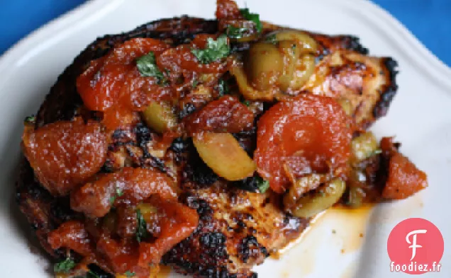 Tajine de Poulet Marocain Aux Tomates Séchées et Artichauts
