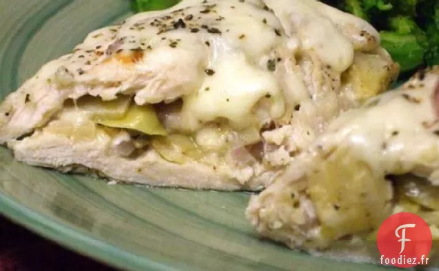 Poitrines De Poulet Farcies aux Artichauts
