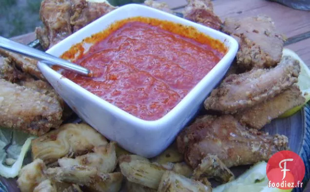 Poulet Frit et Artichauts à la Salsa Brava