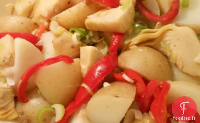 Salade d'Artichauts, Poivrons Rouges et Pommes de Terre