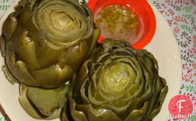 Artichauts Cuits à la vapeur au Beurre Citron à l'Ail