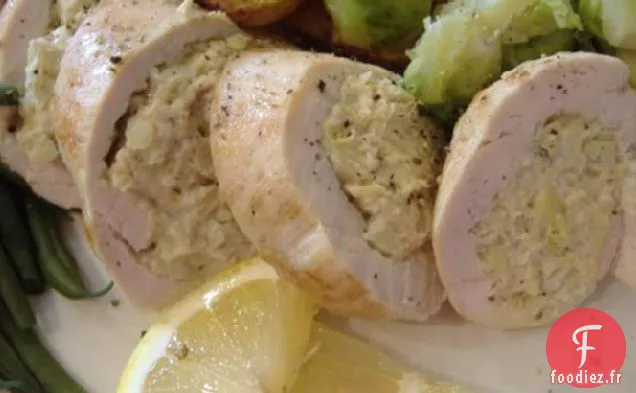 Poitrines De Poulet Farcies Aux Artichauts Citron et Fromage de Chèvre