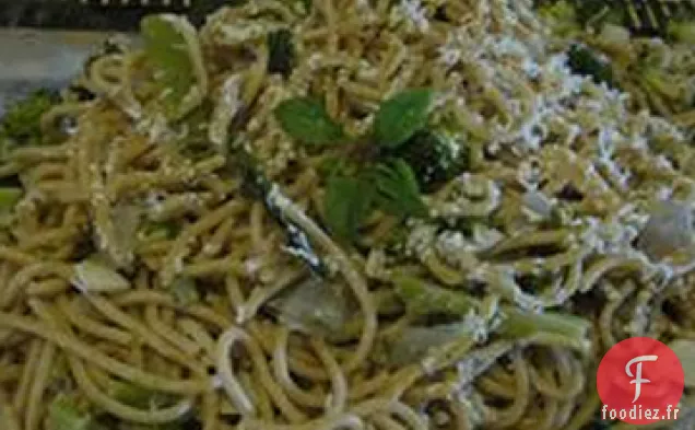 Spaghetti au Brocoli et aux Champignons