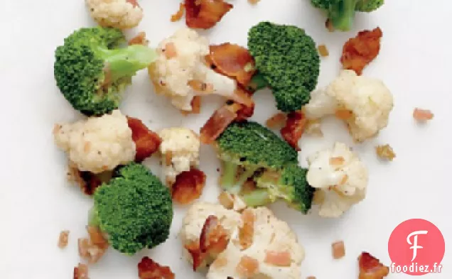Brocoli et Chou-fleur avec Vinaigrette au Bacon