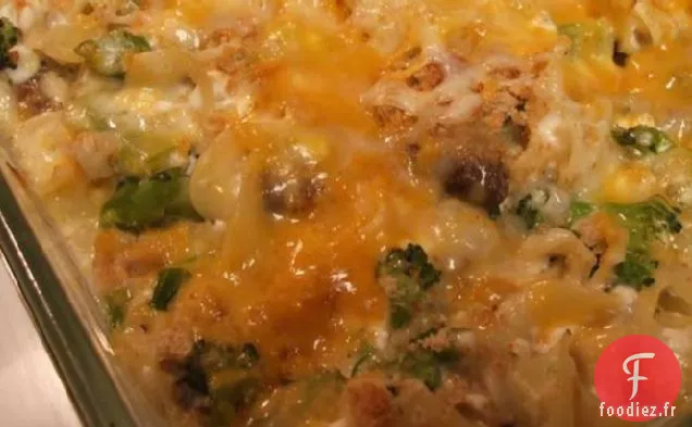 Casserole de Nouilles aux Champignons Brocolis