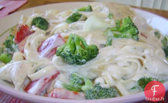 Fettuccine Alfredo Au Poulet et Brocoli