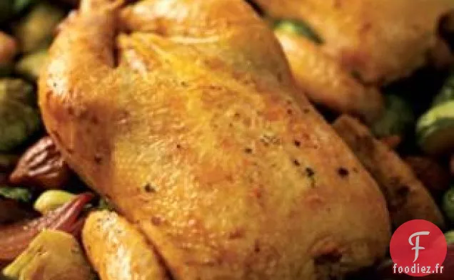 Poules De Gibier Aux Choux De Bruxelles Et Châtaignes