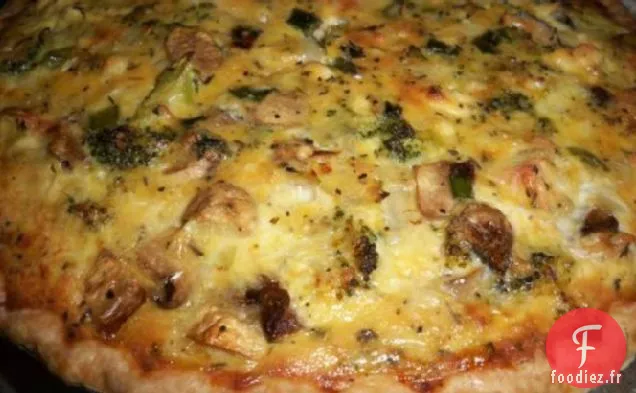 Quiche au fromage Feta aux champignons Brocolis