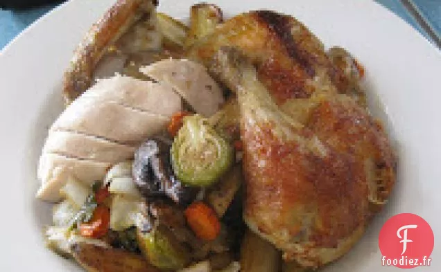 Poulet Rôti Et Légumes Rôtis