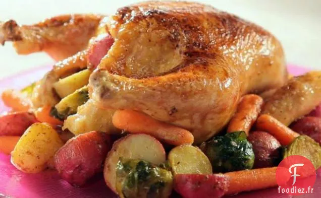 Poulet Glacé à l'Érable aux Légumes de Campagne rôtis