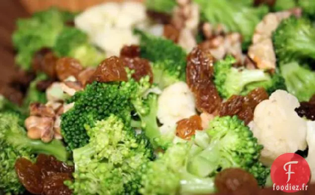 Salade de Chou-Fleur au Brocoli Et aux Raisins Secs