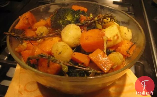 Légumes d'Hiver Rôtis Au Miel Et au Romarin