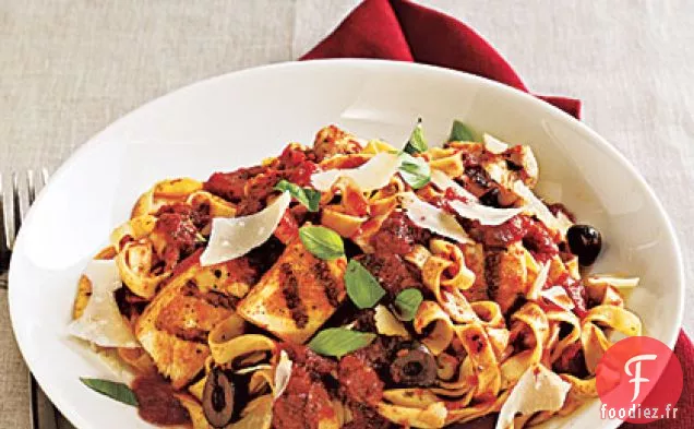 Puttanesca de Poulet avec Fettuccine