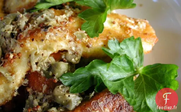 Fromage Halloumi Frit Avec Vinaigrette au Citron Vert et aux Câpres