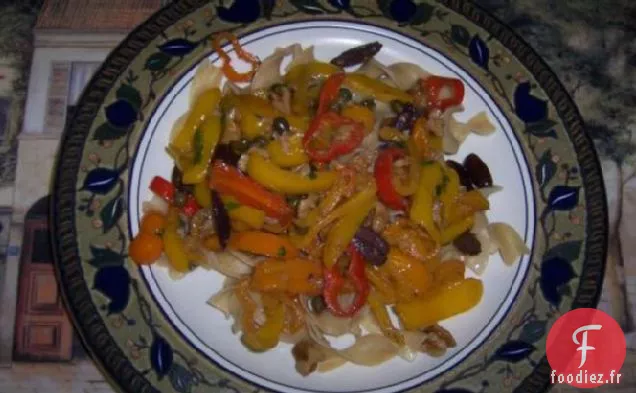 Fettuccini Aux Poivrons Et Aux Pignons De Pin