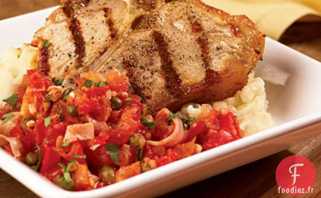 Côtelettes de Veau Grillées à la Sauce Tomate au Prosciutto
