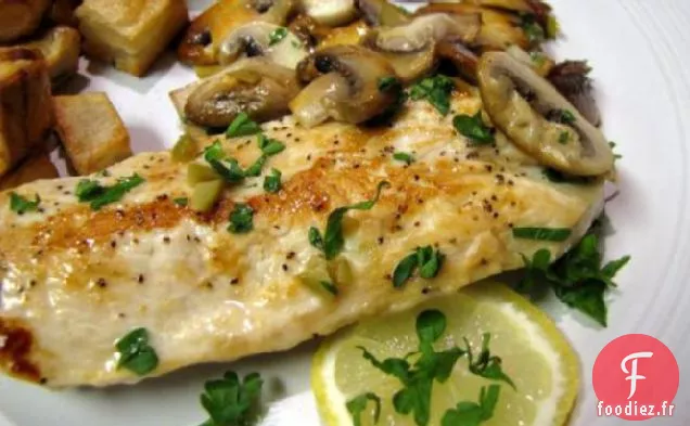 Escalopes De Poulet Poêlées Aux Champignons