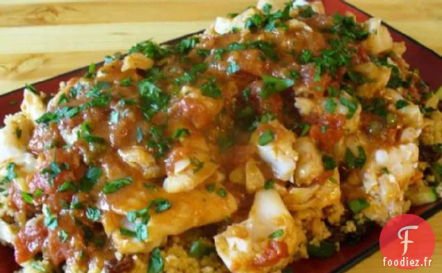 Tajine de Poisson Aux Tomates, Câpres et Cannelle