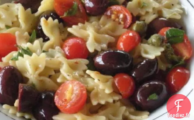 Pâtes Nœud Papillon Tomate, Basilic et Câpres