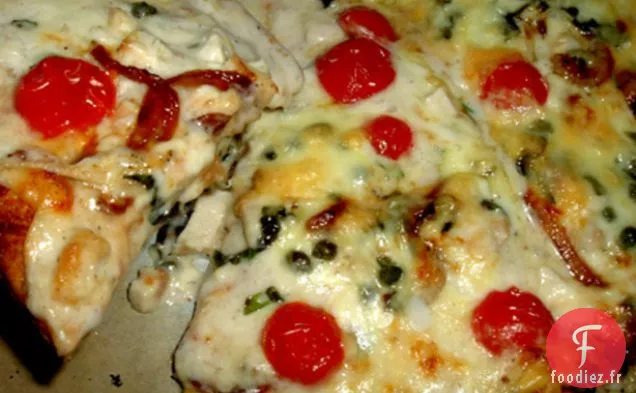 Pizza Blanche à l'Oignon Caramélisé et au Poulet