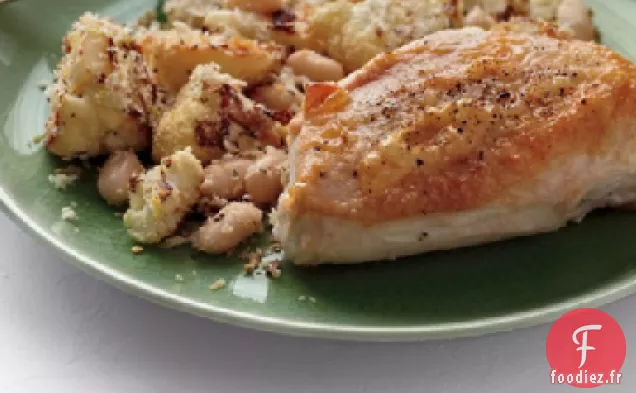 Poulet Rôti au Chou-Fleur et Haricots Blancs