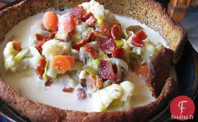 Bacon, Fromage Bleu, Chaudrée de Chou-fleur