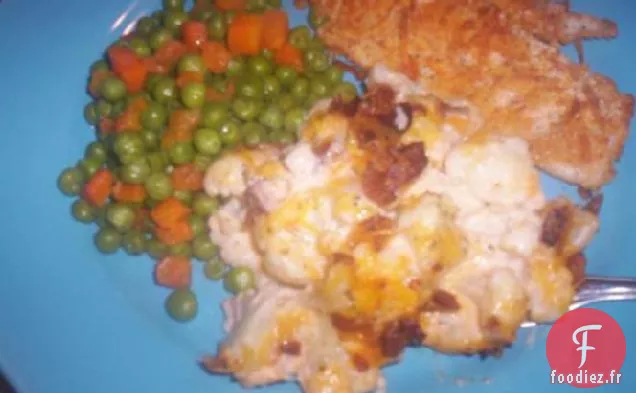 Casserole Crémeuse de Chou-Fleur Au Bacon et au Cheddar