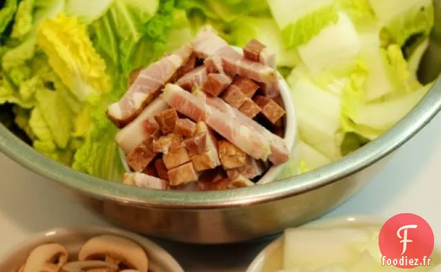 Chou De Napa Sauté Aux Champignons Et Au Bacon