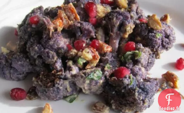 Chou-Fleur Rôti aux Amandes, Graines de Grenade et Soucoupe de Tahini