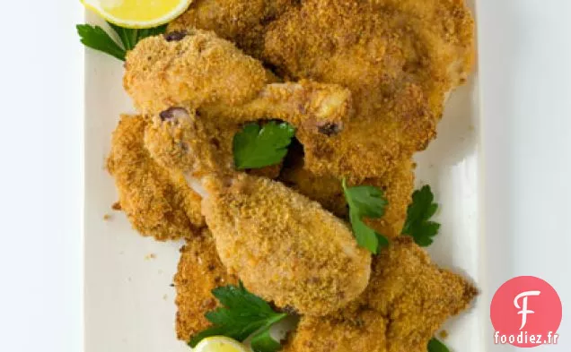 Poulet En Croûte De Parmesan Frit Au Four