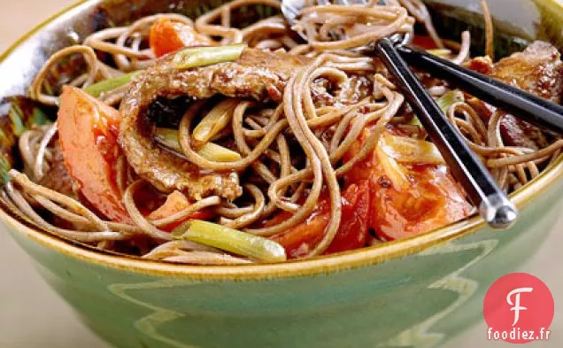 Soba au Bœuf Mariné et Tomates