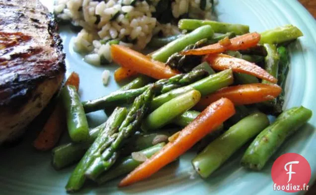 Asperges à l'Ail et Haricots Verts