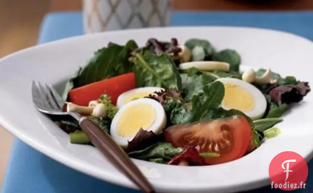 Légumes verts aux Œufs et Champignons Enoki