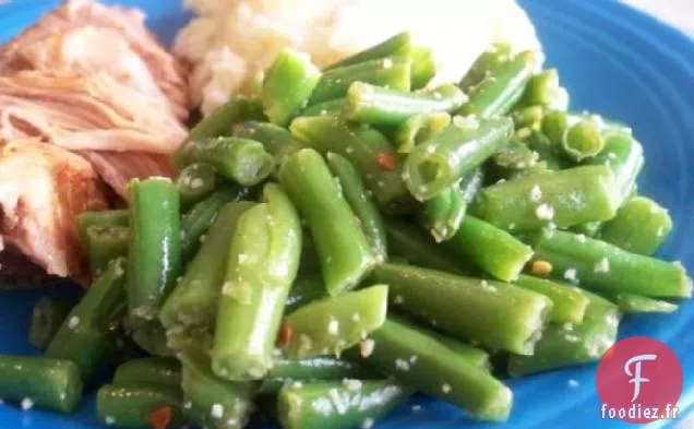 Haricots Verts Saisis De Façon Spectaculaire