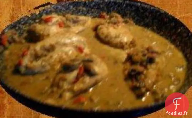 Poulet À La Sauce Curry Aux Champignons