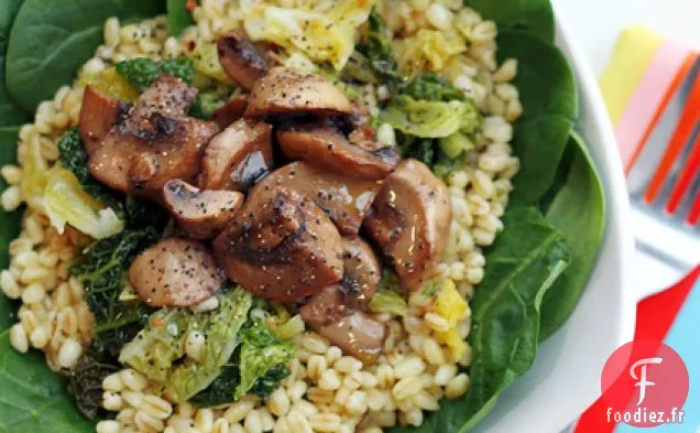 Chou Frisé, Champignons Et Épinards Orge