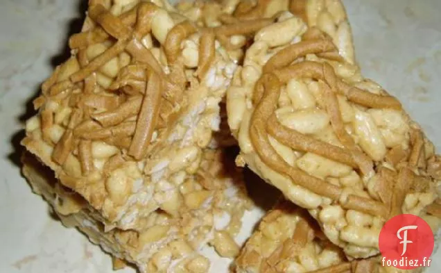Barres Croustillantes au Riz Au Beurre d'Arachide