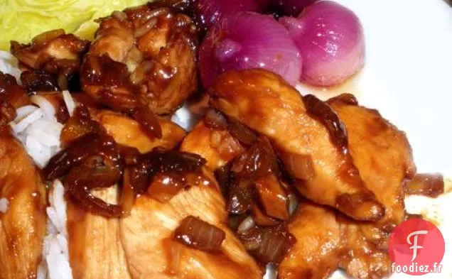 Poulet à l'ail sur Riz