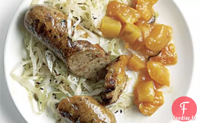 Saucisses Sautées Et Choux Au Chutney Abricot-Mangue
