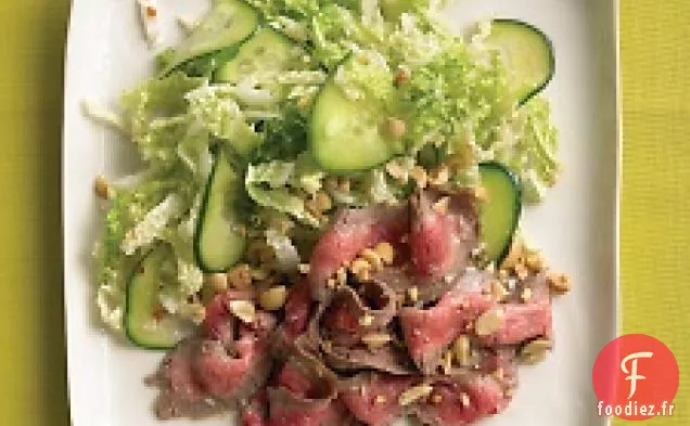 Salade De Steak Asiatique Au Concombre Et Au Chou Napa