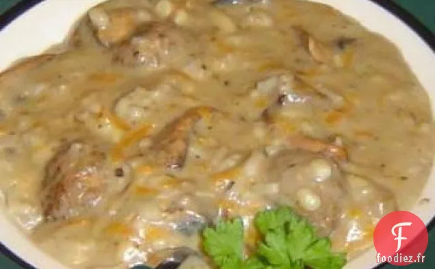 Soupe aux Champignons aux Boulettes de Viande