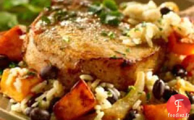 Porc À La Coriandre Avec Riz À La Patate Douce