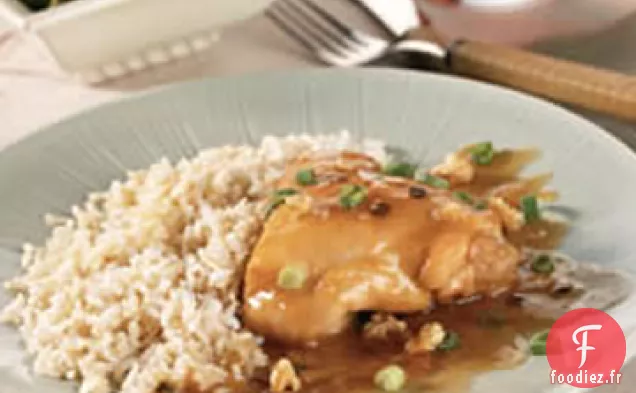 Poulet à l'Orange aux Oignons Verts et aux Noix
