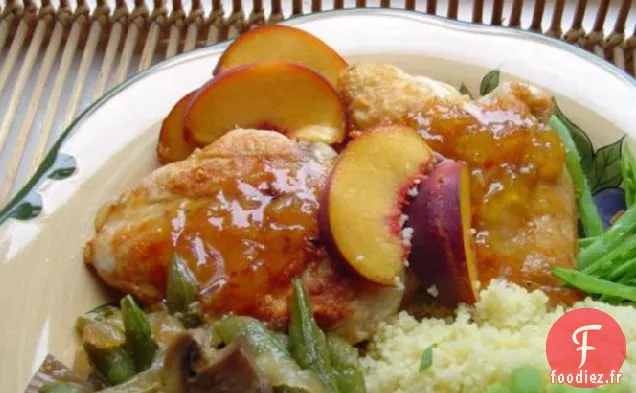 Poulet Grillé à la sauce aux Pêches - juste pour 2