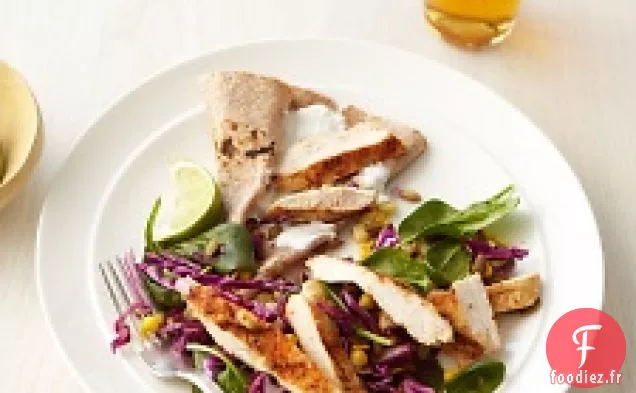 Salade De Chou Rouge Au Poulet Grillé Épicé Et Pepitas