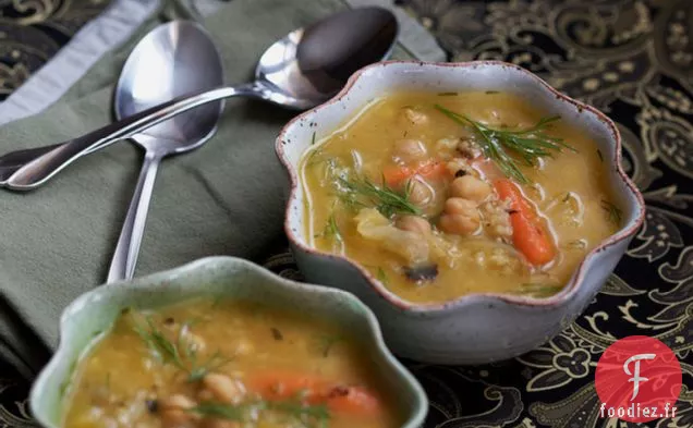 Soupe De Riz Aux Pois Chiches Au Chou