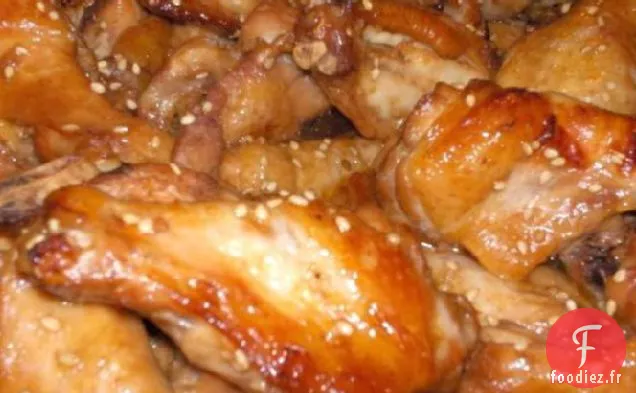 Ailes de Poulet Collantes au Sésame