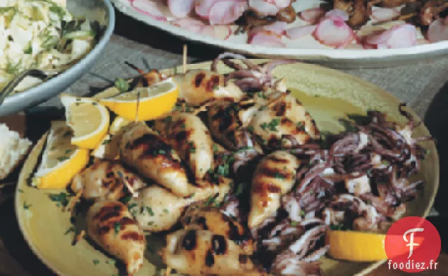 Calamars Farcis à la Saucisse Grillée