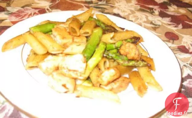 Penne Au Poulet et Asperges Rôties